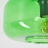 Plafoniera Boza con paralume arrotondato in vetro verde e portalampada a vista, ø 28 cm