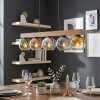 Lampadario a sospensione Koyoto trave legno, altezza regolabile al montaggio, lunghezza 95 cm