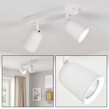 LED Faretto da soffitto Lemak moderno doppia struttura cilindrica orientabile, GU10