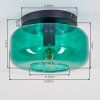 Plafoniera rotonda vintage Boza con paralume bombato in vetro verde, ø 28 cm, E27