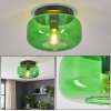 Boza plafoniera in vetro verde Ø 28 cm, lampada da soffitto rotonda E27