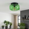 Plafoniera moderna Boza con diffusore bombato in vetro verde, ø 28 cm, E27