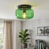 Plafoniera moderna Boza con diffusore bombato in vetro verde, ø 28 cm, E27