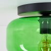 Plafoniera moderna Boza con diffusore bombato in vetro verde, ø 28 cm, E27