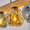 Ripoll lampadario in legno e vetro colorato, 4 luci E14, lunghezza 75 cm