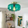 Boza plafoniera vintage in vetro verde petrolio Ø 28 cm con attacco E27