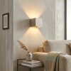 Applique Badajoz da parete per esterni quadrata G9, luce up & down tortora