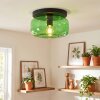 Plafoniera Boza vintage con paralume bombato in vetro verde ø 28 cm, attacco E27