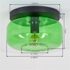 Plafoniera Boza vintage con paralume bombato in vetro verde ø 28 cm, attacco E27