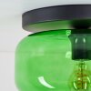 Plafoniera Boza vintage con paralume bombato in vetro verde ø 28 cm, attacco E27
