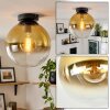Plafoniera a sfera Gastor moderna con paralume in vetro oro e chiaro