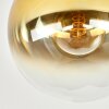 Plafoniera a sfera Gastor moderna con paralume in vetro oro e chiaro