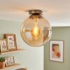 Plafoniera a sfera Gastor vintage, grande diffusore in vetro ambrato ø 25 cm