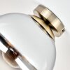 Plafoniera Gastor sfera in vetro fumé E27, lampada da soffitto vintage ottone