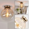 Gastor plafoniera in vetro ambrato, lampada da soffitto sferica E27 Ø 25 cm