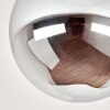 Lampada a sfera Gastor con vetro grigio fumo e struttura in metallo color ottone antico