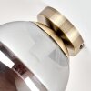 Lampada a sfera Gastor con vetro grigio fumo e struttura in metallo color ottone antico