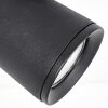 LED plafoniera Lemak con faretto cilindrico orientabile, GU10, schermo nero in metallo