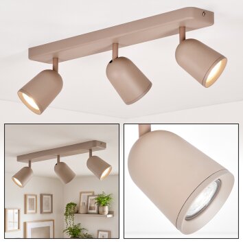 LED Faretto da soffitto Lemak, barra rettangolare con tre teste orientabili individualmente