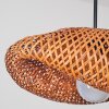 Bauro lampada a sospensione con paralume in bambù bombato, E27, lunghezza 50 cm