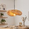 Bauro lampada a sospensione intrecciata E27, paralume curvo, lunghezza 50 cm