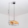 Bauro lampada a sospensione intrecciata E27, paralume curvo, lunghezza 50 cm