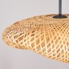 Lampadario a sospensione Bauro moderno con paralume ovale intrecciato in écru, lunghezza 50 cm