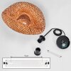 Bauro lampada a sospensione in bambù, paralume intrecciato, E27, lunghezza 40 cm