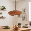 Lampadario a sospensione retrò Bauro, regolabile al montaggio, con paralume intrecciato