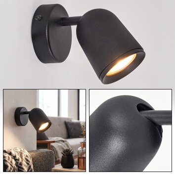 Lemak applique LED orientabile GU10 per soggiorno e camera, faretto da parete