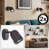 Lemak applique LED orientabile, faretto da parete inclinabile, set da 2