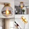 Lampada a sfera moderna Gastor, schermo chiuso in vetro cromo, trasparente e grigio fumo