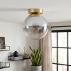 Lampada a sfera moderna Gastor, schermo chiuso in vetro cromo, trasparente e grigio fumo