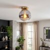 Lampada a sfera moderna Gastor, schermo chiuso in vetro cromo, trasparente e grigio fumo
