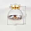 Lampada a sfera moderna Gastor, schermo chiuso in vetro cromo, trasparente e grigio fumo