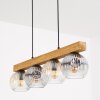Ripoll lampadario a sospensione in legno a 4 luci E14, lunghezza 75 cm