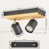 Velani plafoniera LED con faretti orientabili a 2 luci, spot da soffitto