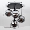 Plafoniera moderna a sfere Gastor, cluster a 4 schermi in vetro grigio fumo ø 15 cm