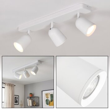 Lemak plafoniera LED con faretti orientabili, barra da soffitto a 3 luci GU10