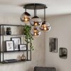 Lampada a sfera Chehalis con 4 schermi in vetro cromo, chiaro e grigio fumo ø 15 cm
