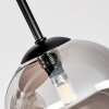Plafoniera Chehalis moderna con 4 schermi rotondi in vetro grigio fumo, G9