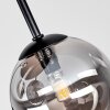 Plafoniera Chehalis moderna con 4 sfere in vetro grigio fumo, ø 12 cm