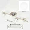 Plafoniera a sfera Gastor in stile Boho, 4 schermi rotondi in vetro bianco ø 15 cm
