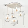 Koyoto plafoniera a sfere 5 luci E14, design moderno per soggiorno e sala da pranzo