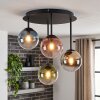 Lampada a sfera Chehalis moderna con 4 schermi blu, ramati e cromati