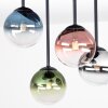 Lampada a sfera Chehalis moderna con 4 schermi blu, ramati e cromati