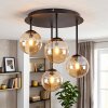 Plafoniera a sfere vintage Chehalis, configurazione a 4 luci in vetro ambrato, ø 12 cm