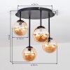 Plafoniera a sfere vintage Chehalis, configurazione a 4 luci in vetro ambrato, ø 12 cm