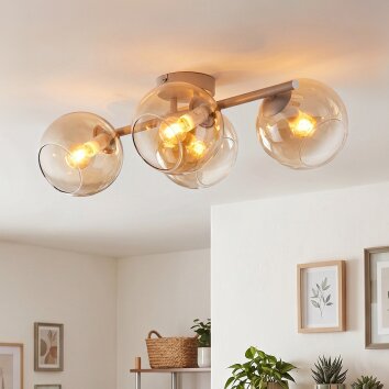 Koyoto plafoniera a sfere 4 luci E14, design vintage retrò per soggiorno