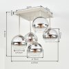 Koyoto plafoniera a 5 luci con sfere sospese E14, stile vintage moderno